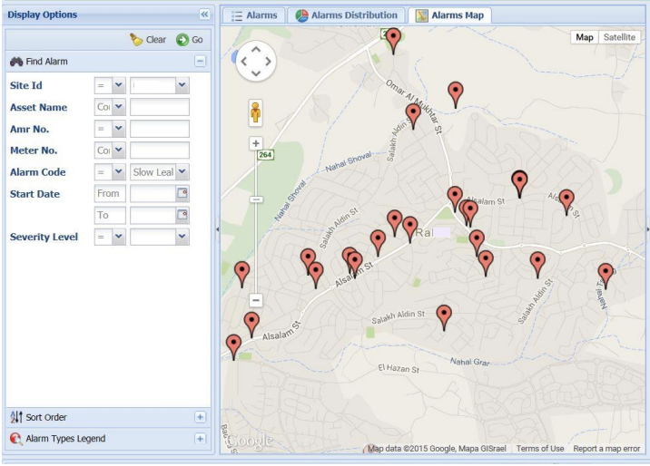 Screenshot of Datasense Network meter data management platform